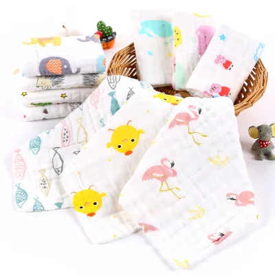 CiCi Soft Face Towel Gauze Muslin Layer Cotton Baby Wash Cloth Lampin Random Cute Designs