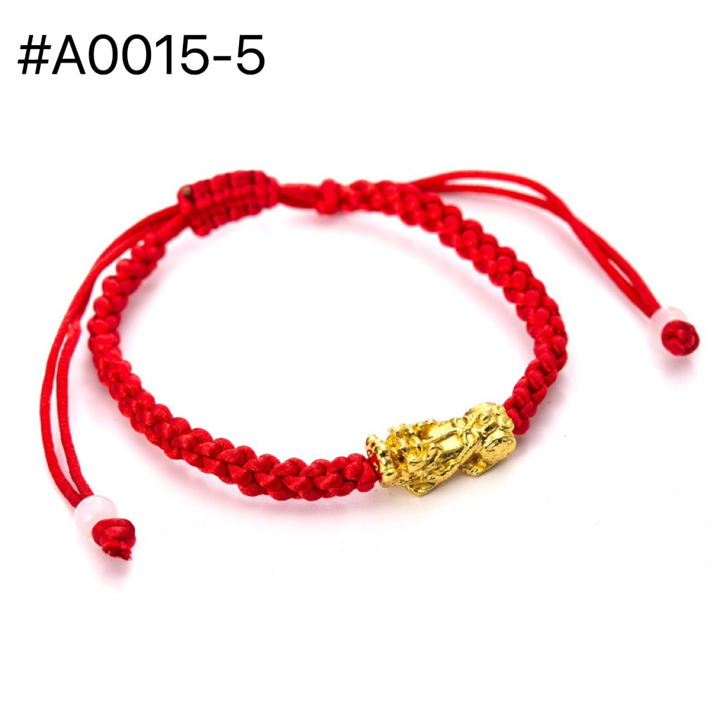 Adjustable Braided Lucky Red String Rope Feng Shui Pixiu PiYao Bracelet ...