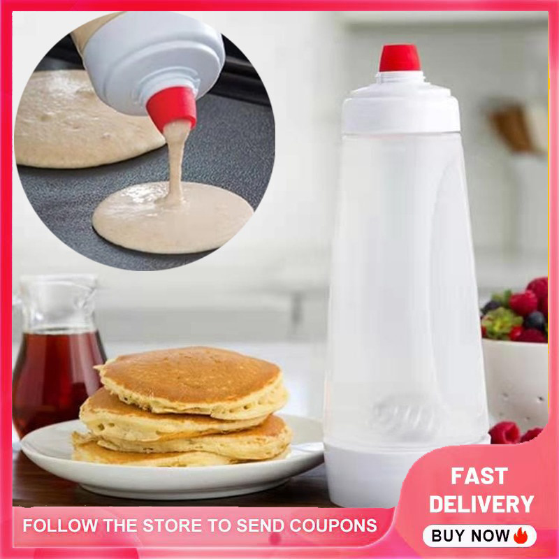 lovical Pancake Batter Dispenser and Mixer with BlenderBall Wire Whisk  Batter Bottle Squeeze Kitchen Pancake Shaker Batter Dispenser Bottle Baking