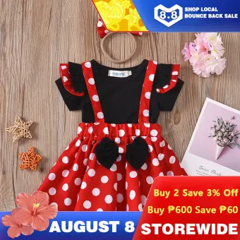 baby red polka dot dress