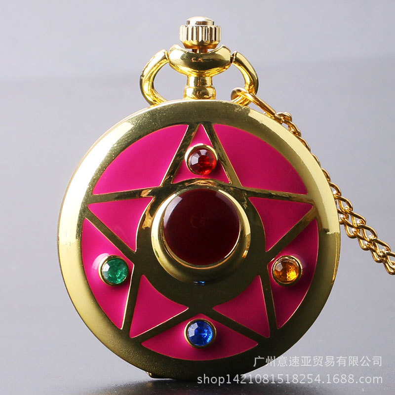 Sailor Moon Variety Sakura Golden Five Color Jewel Đồng Hồ Bỏ Túi Đồng Hồ