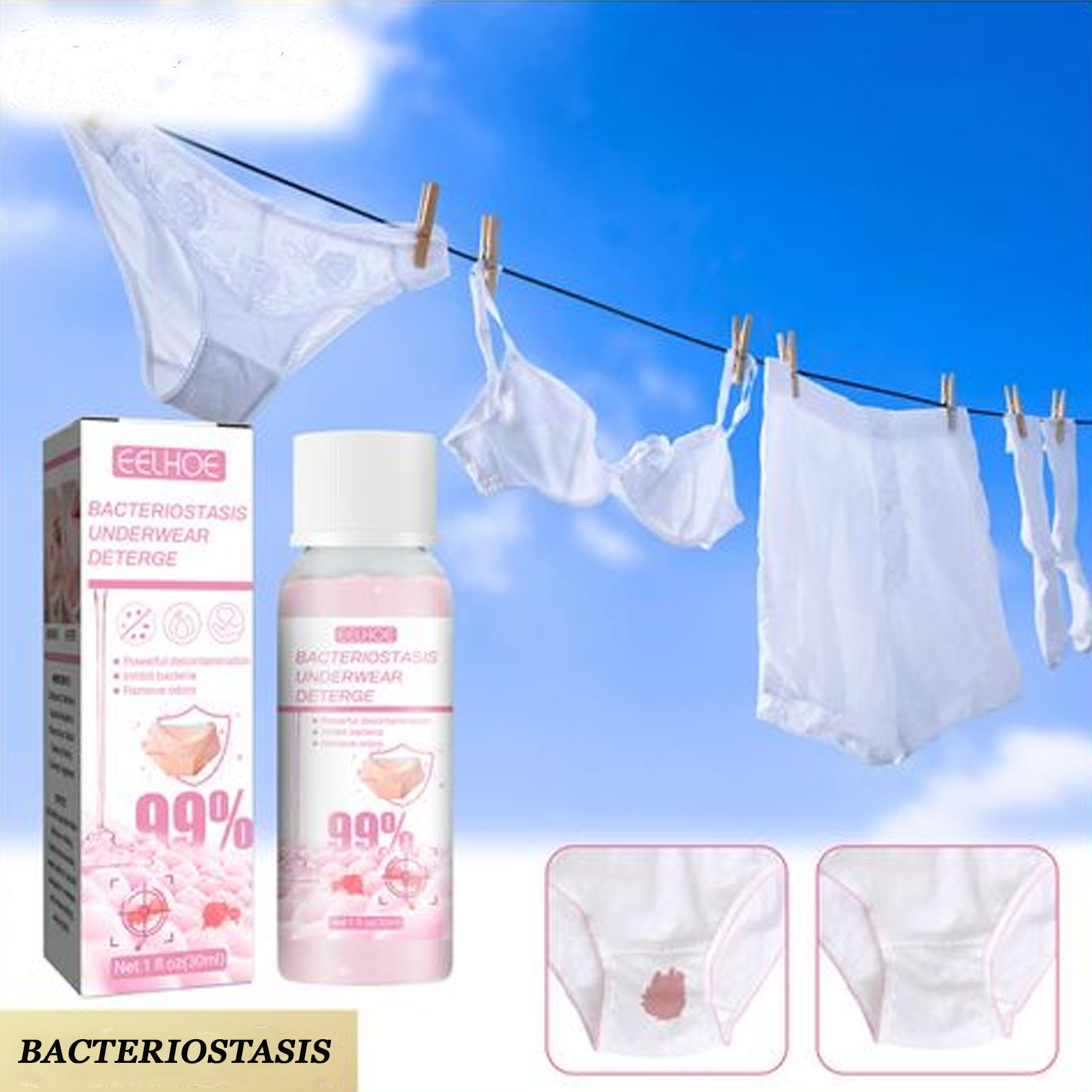 Liquid Detergent 30ml Remove Odor Underwear Detergent Deep