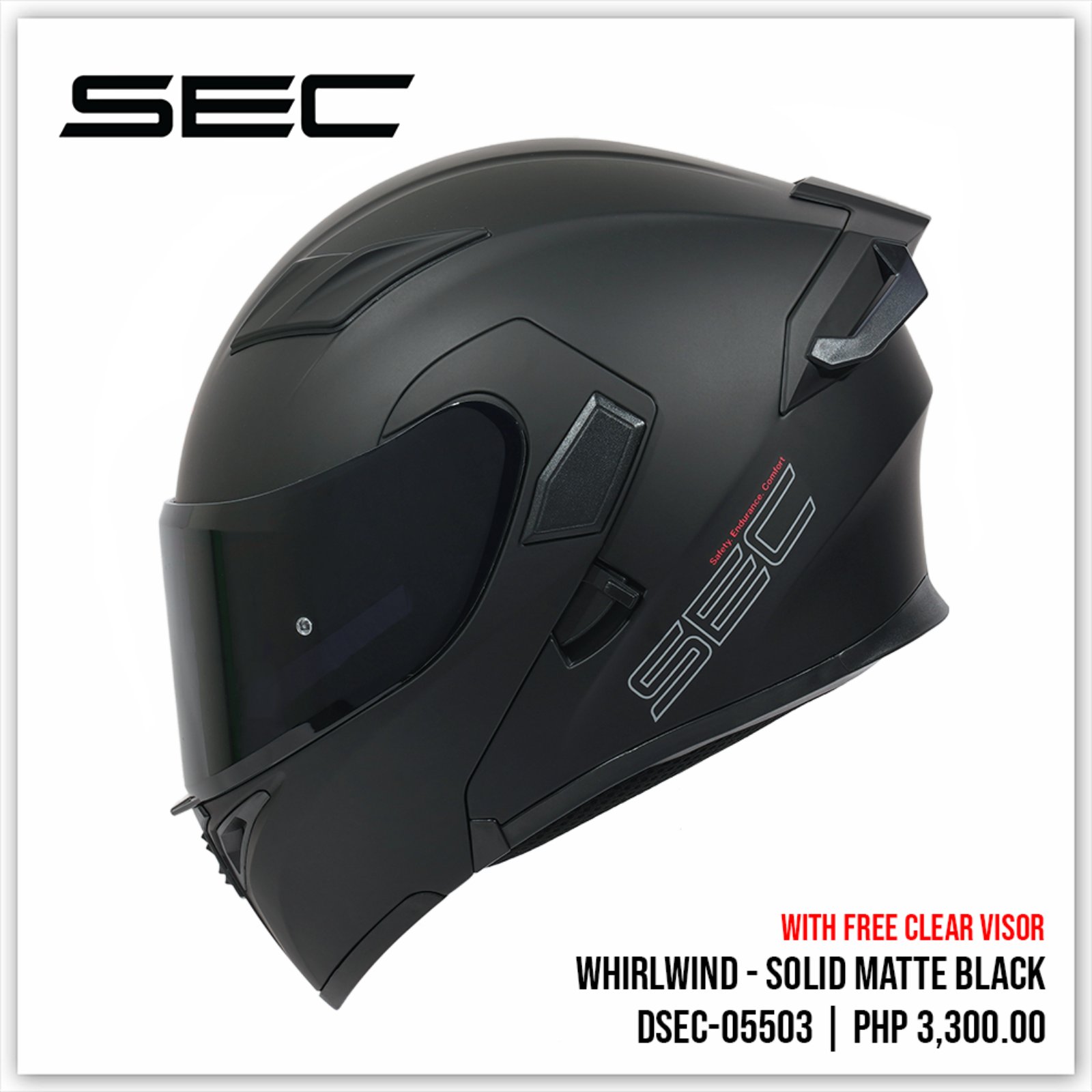 Sec wirlwind helmet with free clear lens | Lazada PH