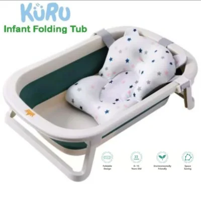 Baby Bath Tub Silicone Foldable Baby Bath Tub With Cushion Baby Bath Support