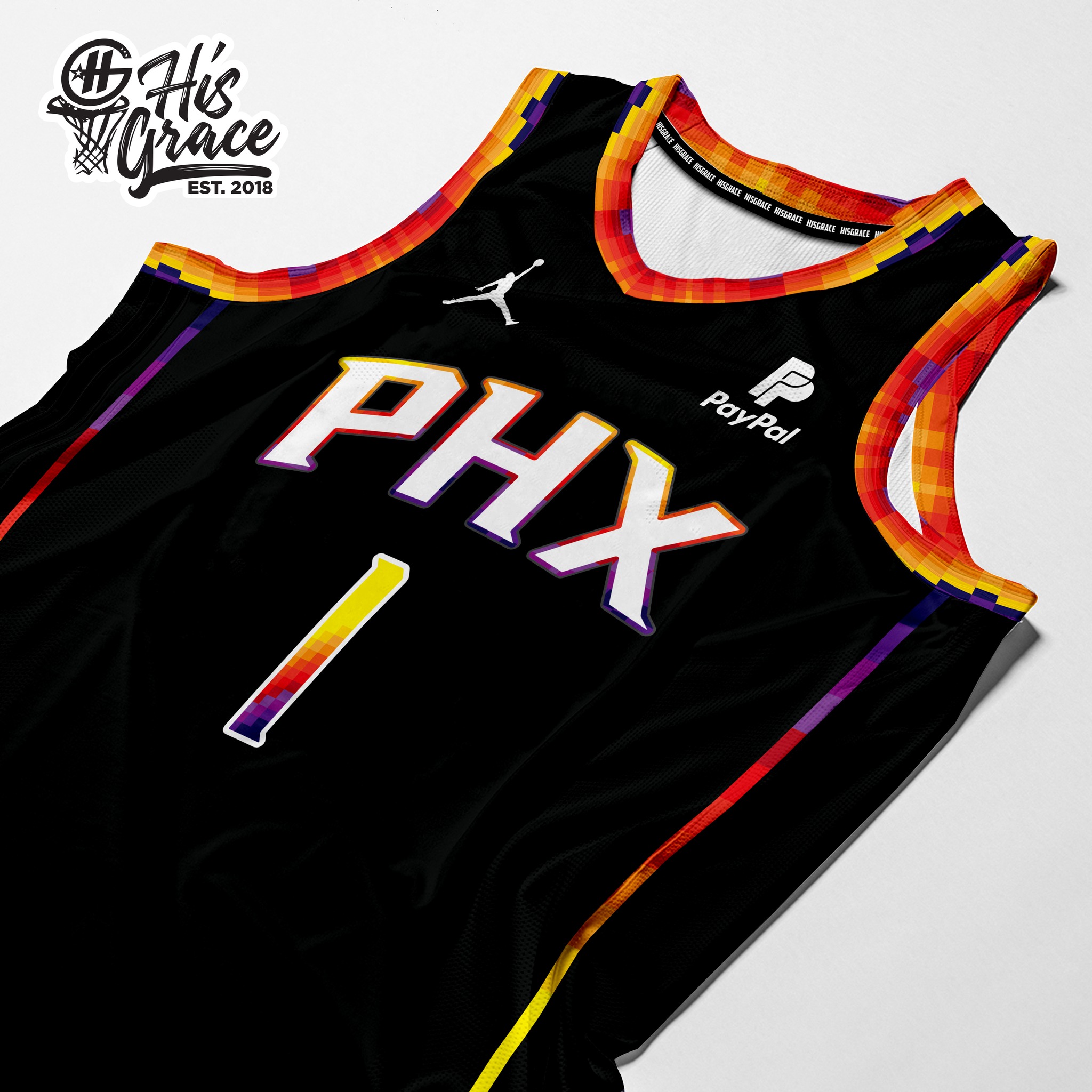 HG PHOENIX SUNS BOOKER CONCEPT FULL SUBLIMATION JERSEY BASKETBALL JERSEY  FREE CUSTOMIZE OF NAME AND NUMBER