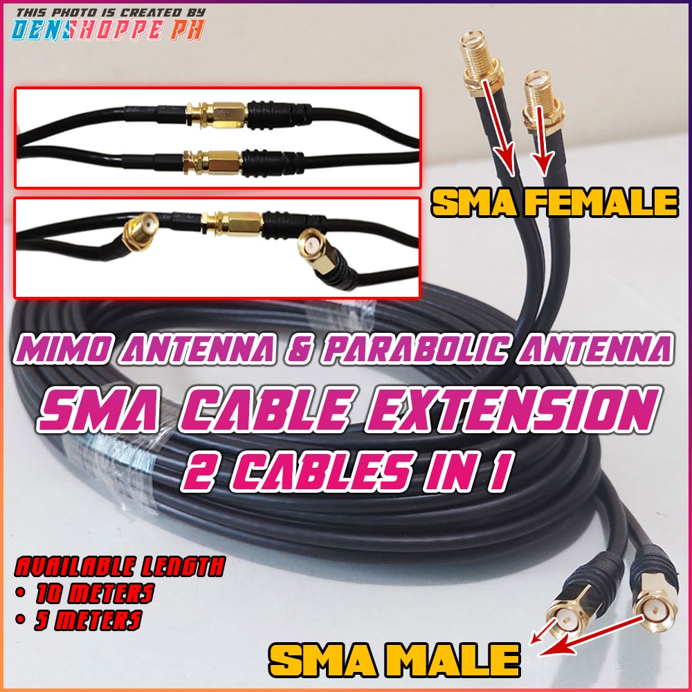 RG 58 Coaxial Cable Extension for WiFi MiMo and Parabolic Extension RP
