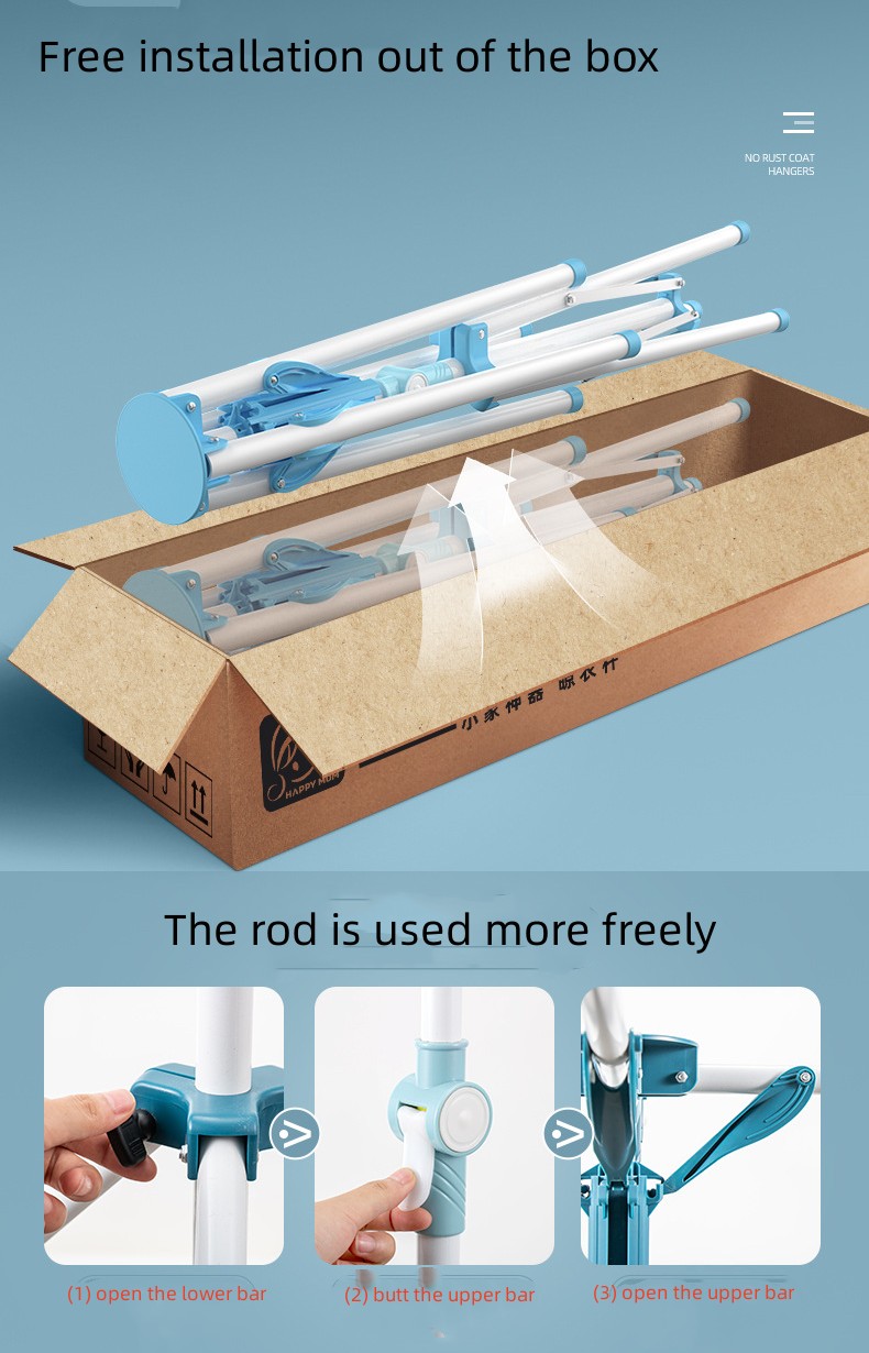 (Local delivery) Drying Rack Indoor Outdoor Stand Space Saving Laundry Garment Storage Hanger