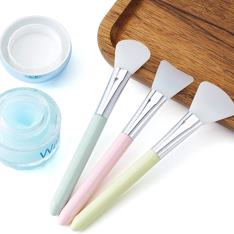 Portable silicone facial mask brush DIY beauty tool soft head film stick silicone brush silicone