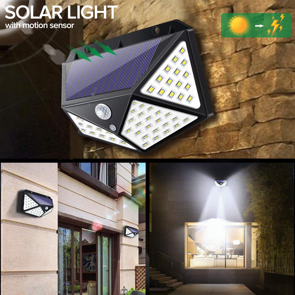 100 LED Solar Lights Outdoor Lighting Wireless Motion Sensor Lights IP65  Waterproof 270°Wide Angle Security Wall Lights with Modes Lazada PH
