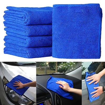 20pcs Absorbent Microfiber Towel Car Home Kitchen Washing Clean Wash Cloth Blue