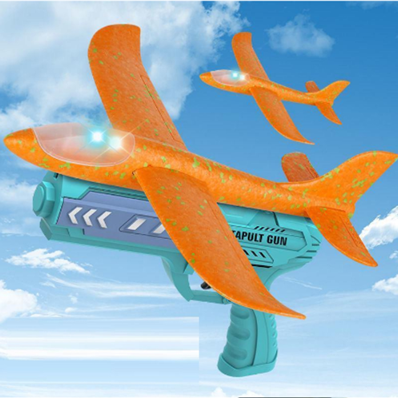 2 IN 1 Children Foam Plane Launcher Toy Range Airplane toy Gun Catapult