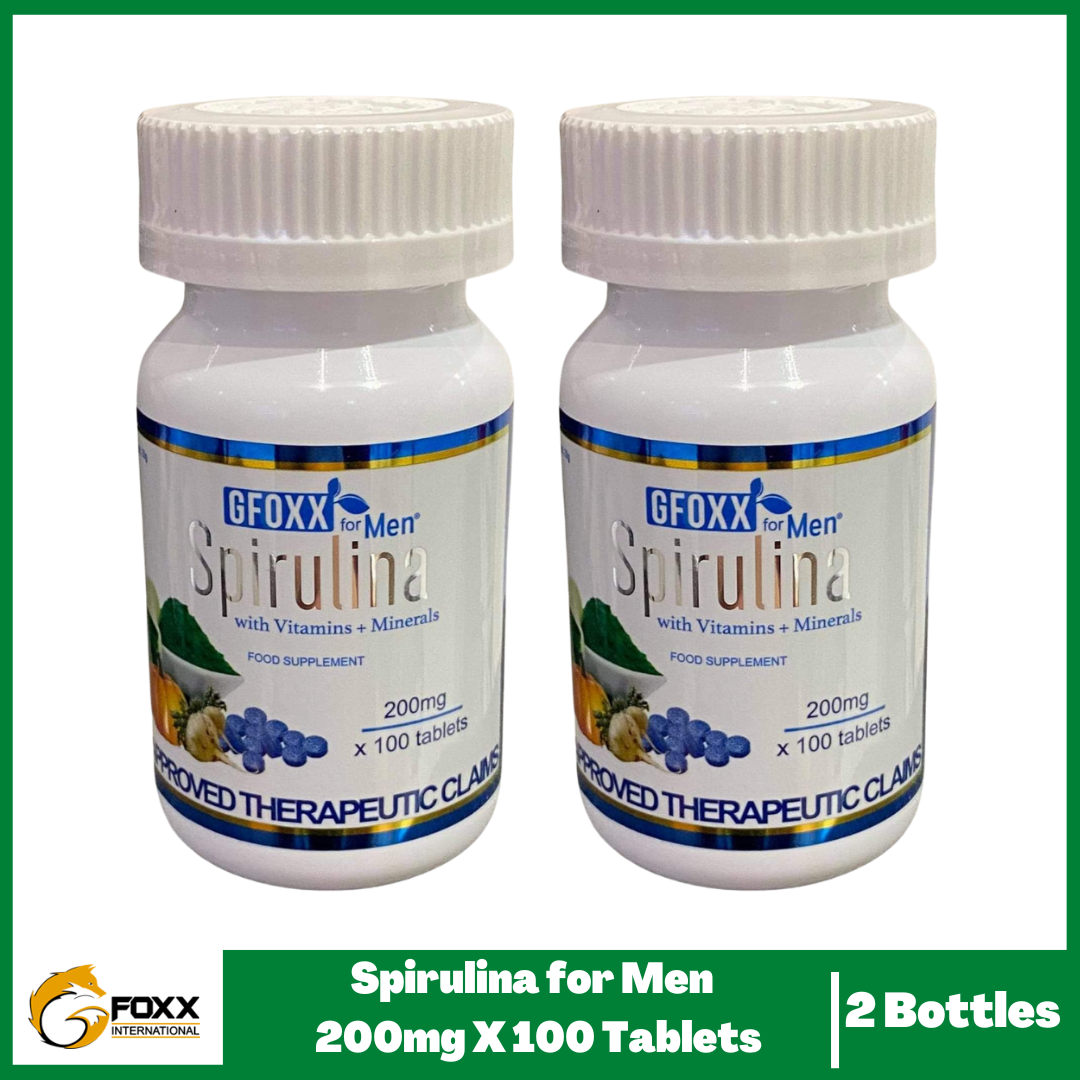 Gfoxx Spirulina FOR MEN 100 tablets x 200mg ( 2 Bottles ) Lazada PH