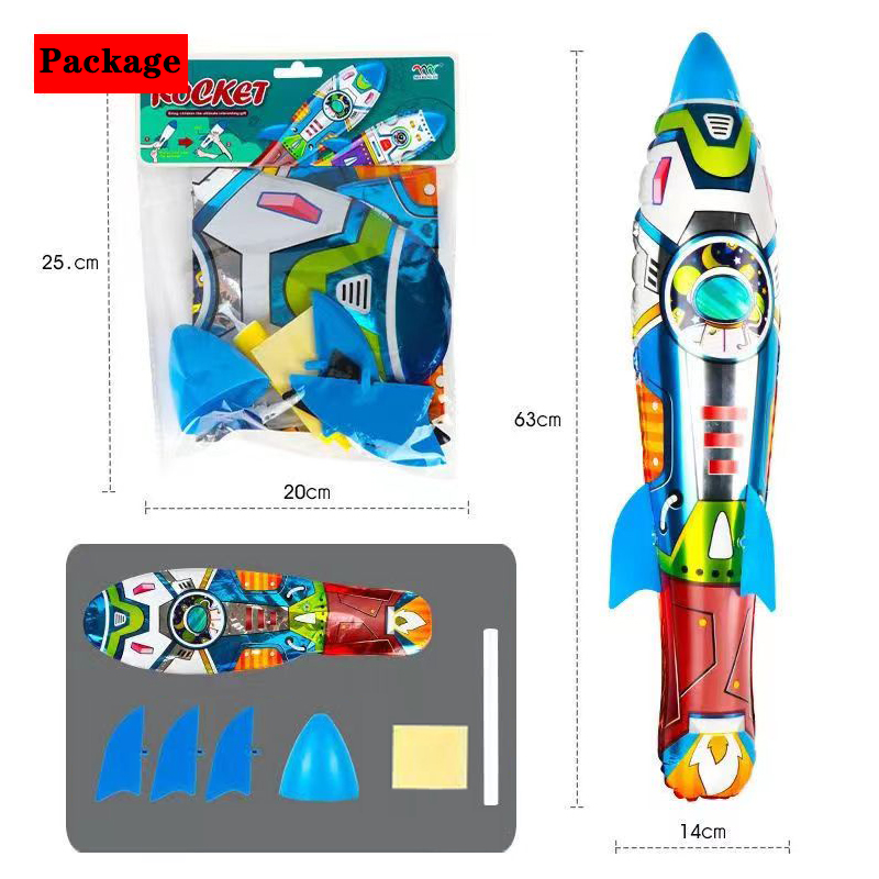 Large hand throwing inflatable rocket children's toy Hand push air