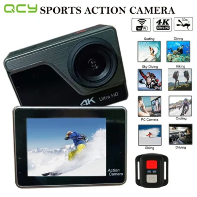 Waterproof 4K Ultra HD Action Camera with Motorcycle Helmet Mounting and Waterproof Shockproof Case WIFI Remote Control Video Action Camcorder Outdoor Pro Sport Cam for Bike Diving Motorcycle Helmet Video Cam For Motorcycle Helmet Vid