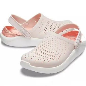 salmon pink crocs