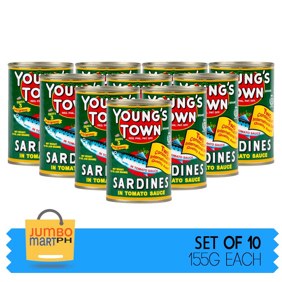 YOUNG'S TOWN PREMIUM SARDINES IN TOMATO SAUCE 155G / SET OF 10 Lazada PH