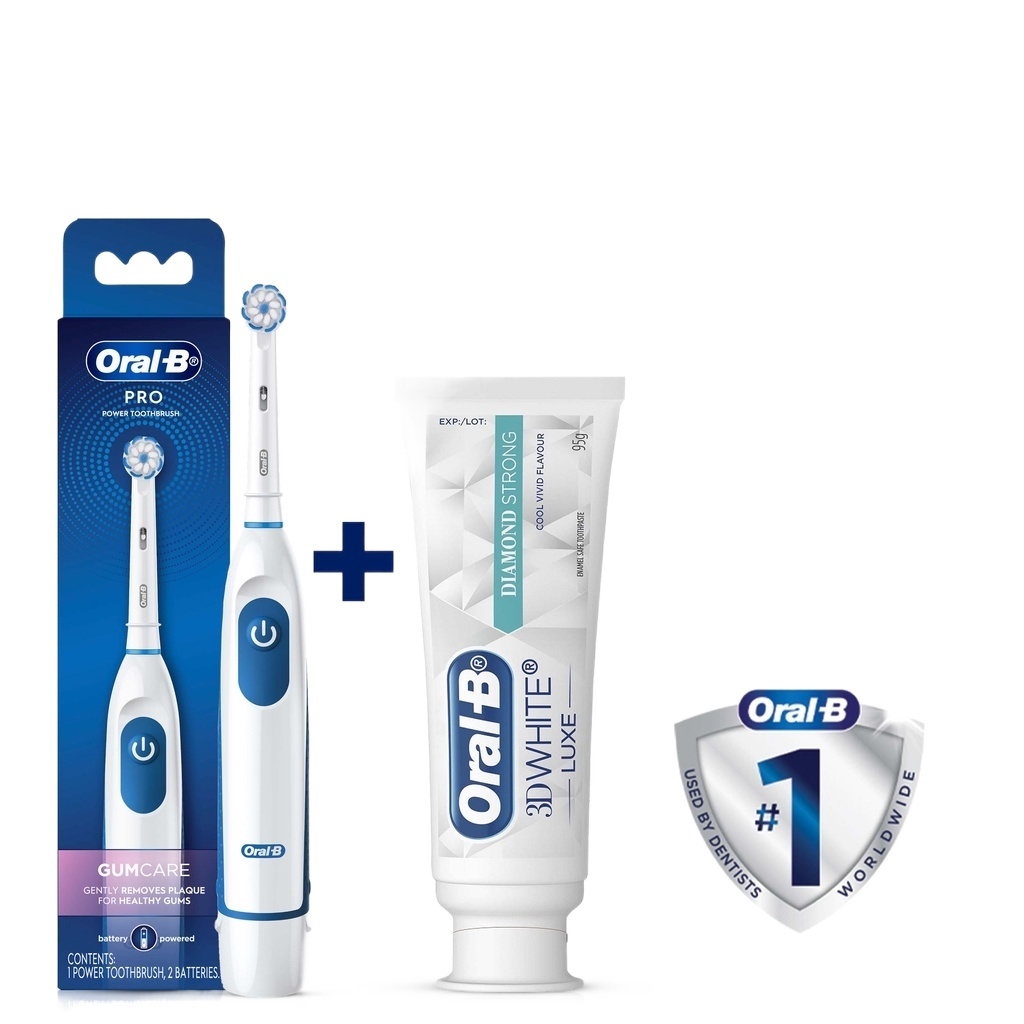 OralB Gum Care Electric Toothbrush Battery Pro 3D White Luxe Diamond