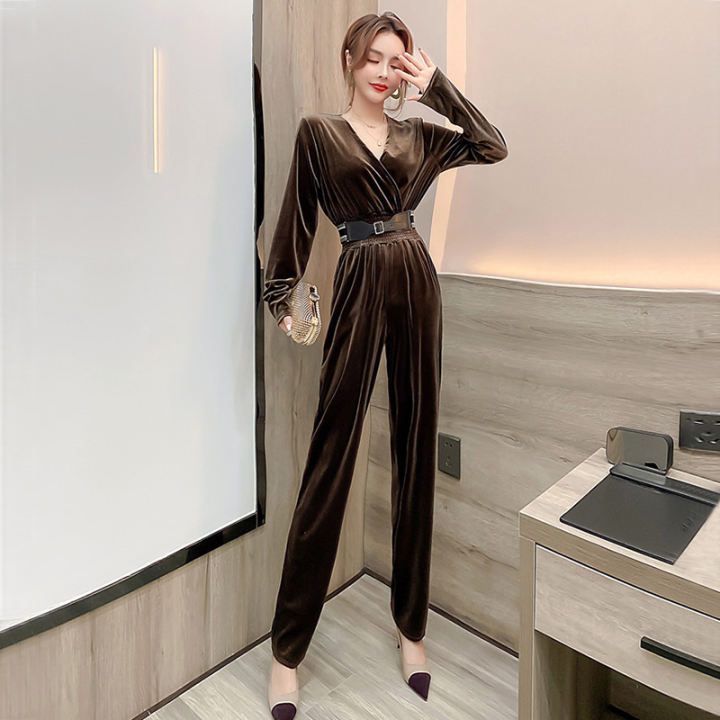 elegant gold jumpsuit