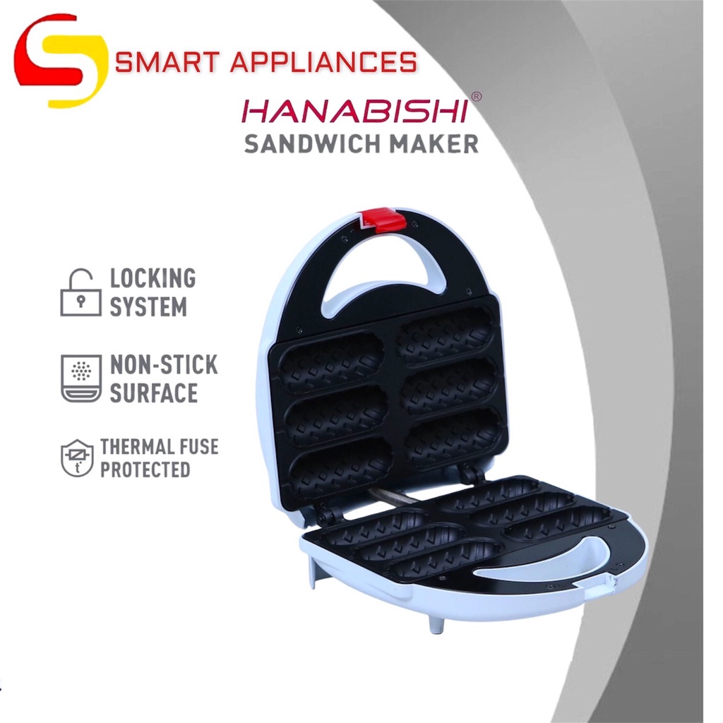 Hanabishi Hotdog Waffle Maker HSM50H Nonstick toasting surface Lazada PH