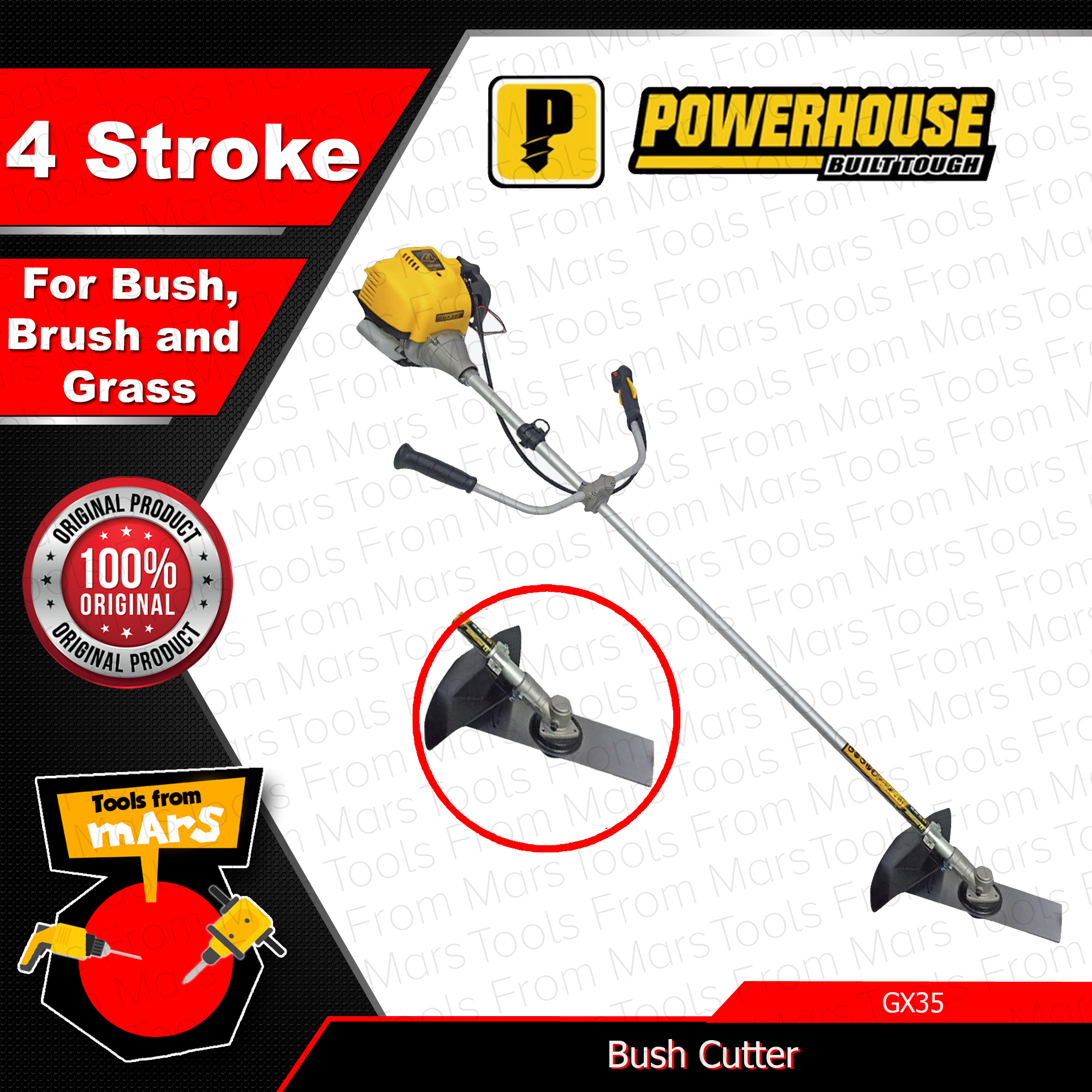 POWERHOUSE 4 Stroke Bush / Brush / Grass Cutter GX35 PHI •TOOLS FROM ...