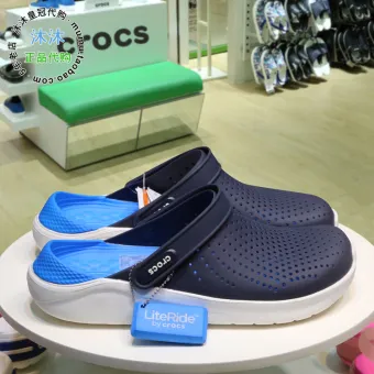 crocs literide navy blue clogs sandals