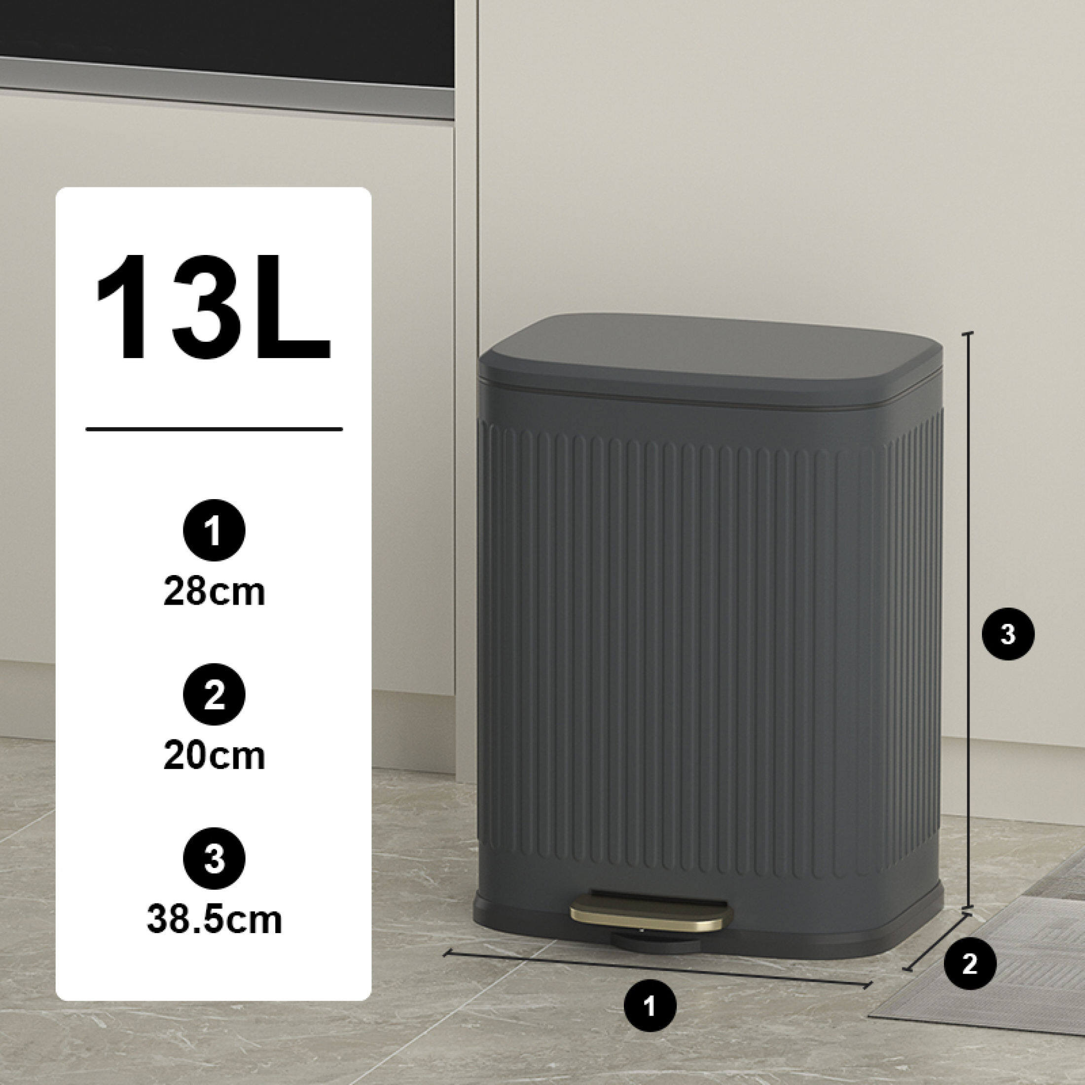 6L/13L Stainless Steel Trash Can Footon Garbage Can with Lid Household