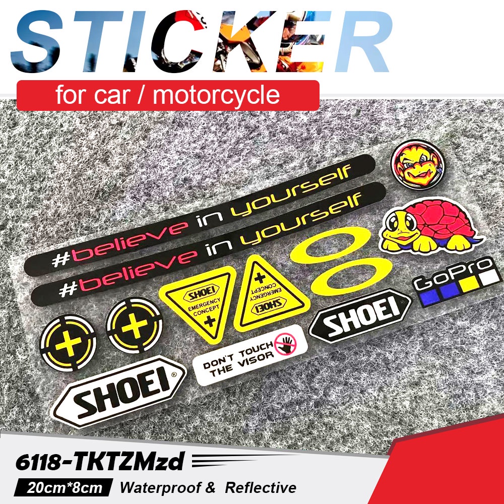 Reflective Motorcycle Side Strip Bike Helmet Sticker Helmet Visor