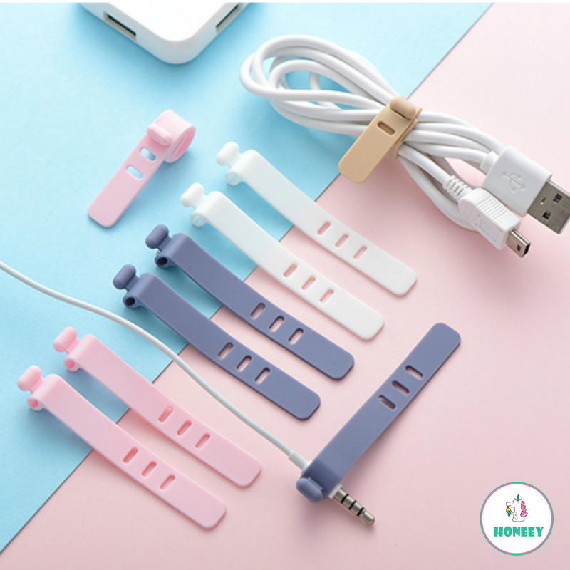4pcs Cable Organizer Holder Charging Cable Winder Silicone Clamp USB Charger Cable Protector Mini Accessories