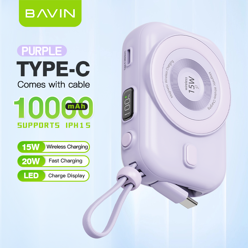 BAVIN PC1085 10000mAh 20W Fast Charging Mini Wireless 15W