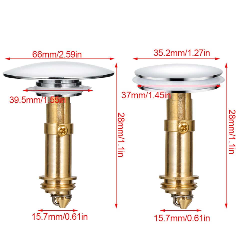 HETU070703. Bathroom Accessories Explosion-proof Universal High Quality Material Size Sink Drain Stopper Wash Basin Bounce Drain Filter Push Up and Down Sink Drain Plug