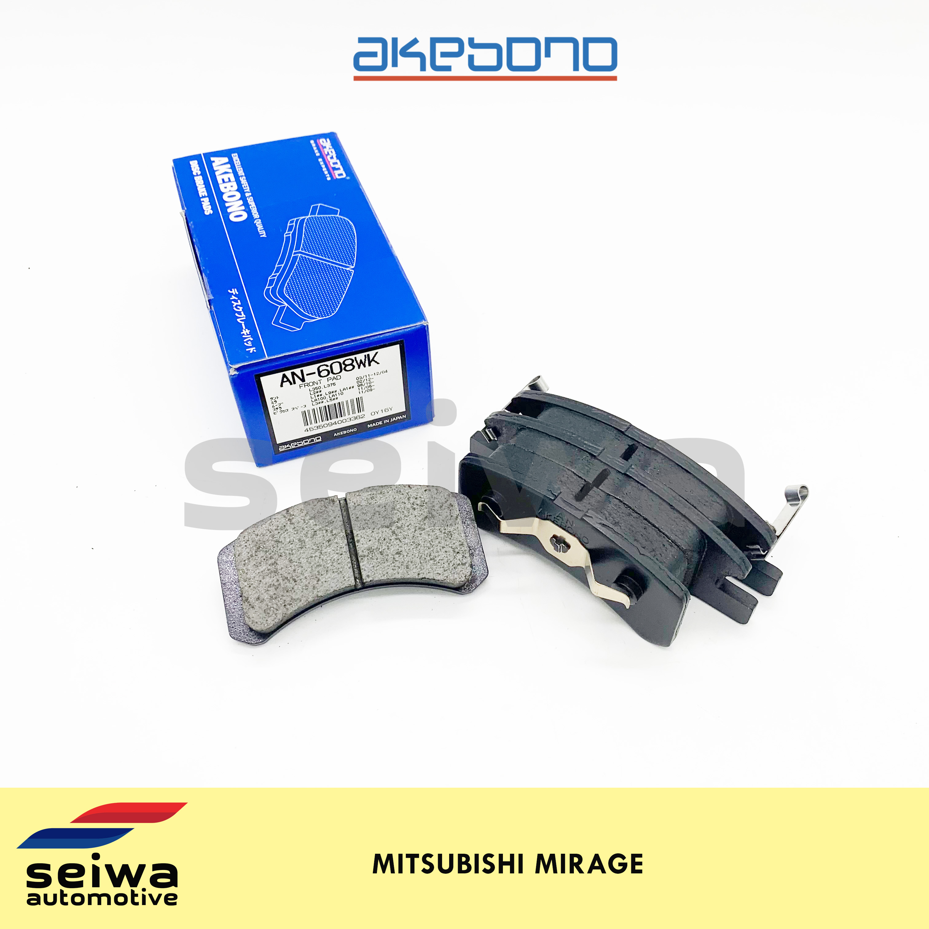 Mitsubishi Mirage Brake Pads Front Akebono Brand Auto Parts Lazada PH