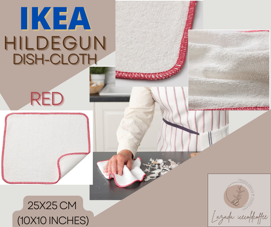 HILDEGUN Dish towel, red, 18x24 - IKEA