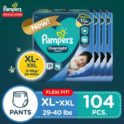 [DIAPER SALE] Pampers Overnight Diaper Pants XL up to XXL 26 x 4 pack (104 diapers)