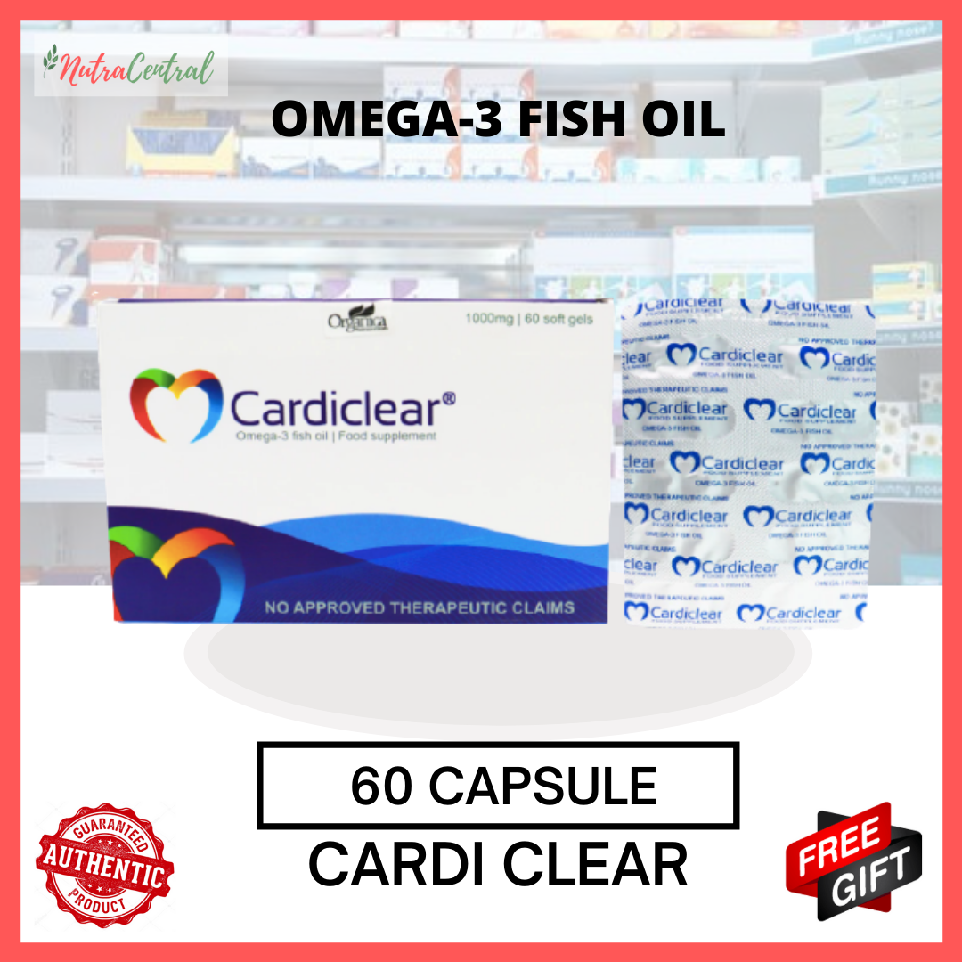 Cardiclear Omega3 Fish Oil 1000 mg, 60 Capsules Nutracentral Lazada PH