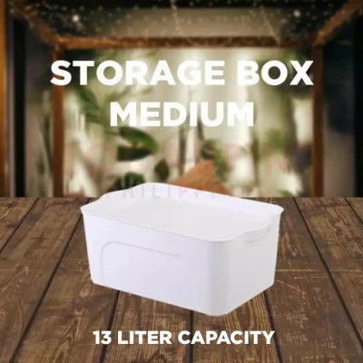 LOCAUPIN Home Clothes Underwear Storage Shelf Organizer Plastic Container Box w/ Handle (Medium)