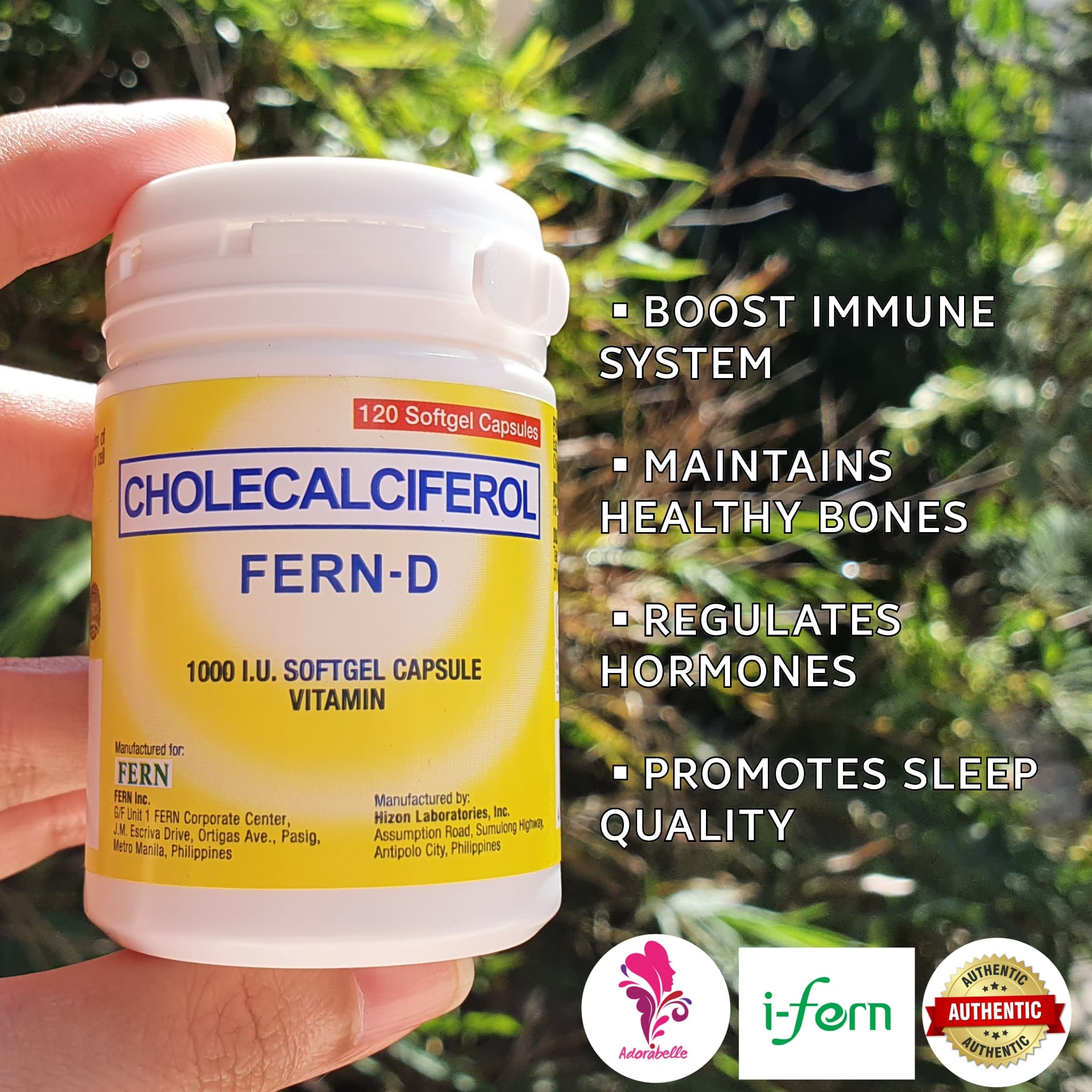 Original Fern D Vitamin D, 120 Softgels, 1,000IU, Vitamin D Supplement