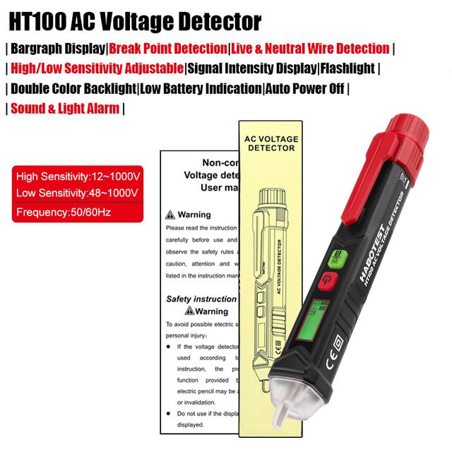 HT100 Smart Voltage Detector Electric Indicator Non Contact Tester