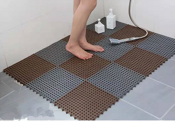 Non Slip Bath Mat with Drain Holes, Waterproof and Cushioned