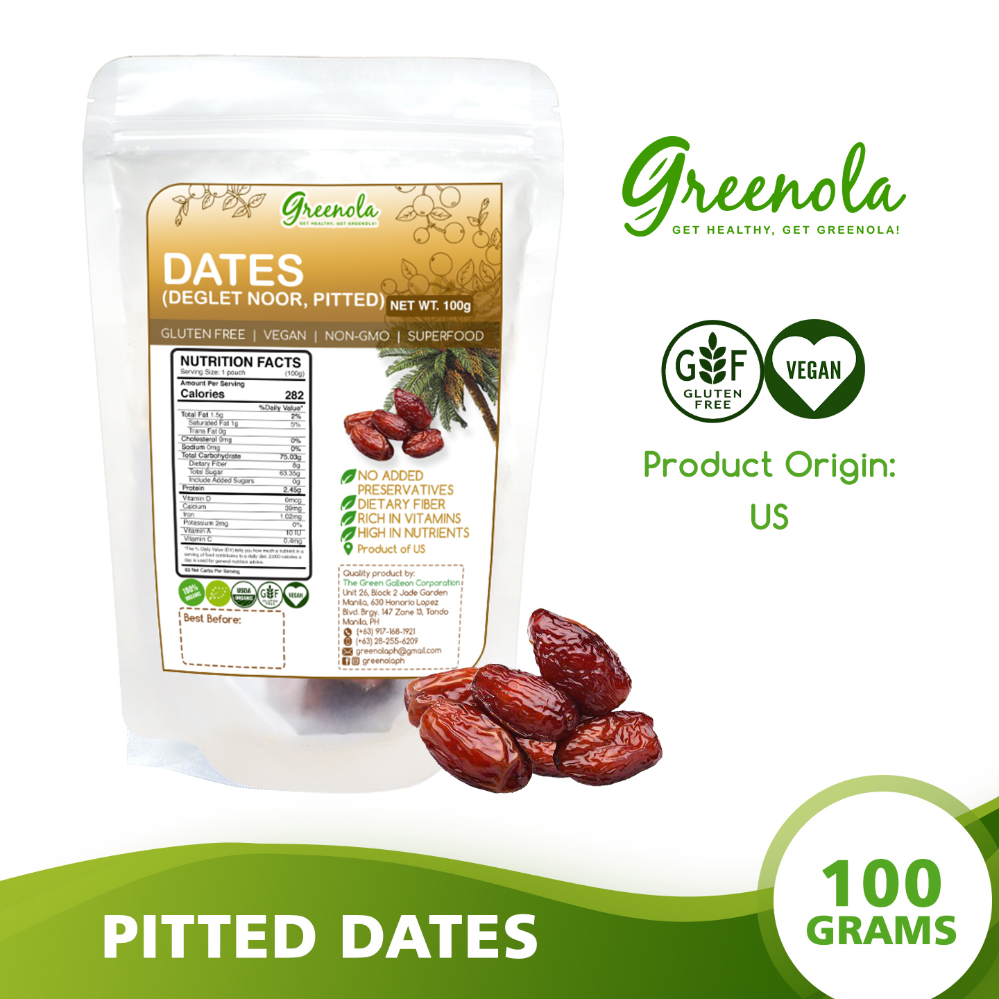 Greenola US Pitted Dates 100g Lazada PH