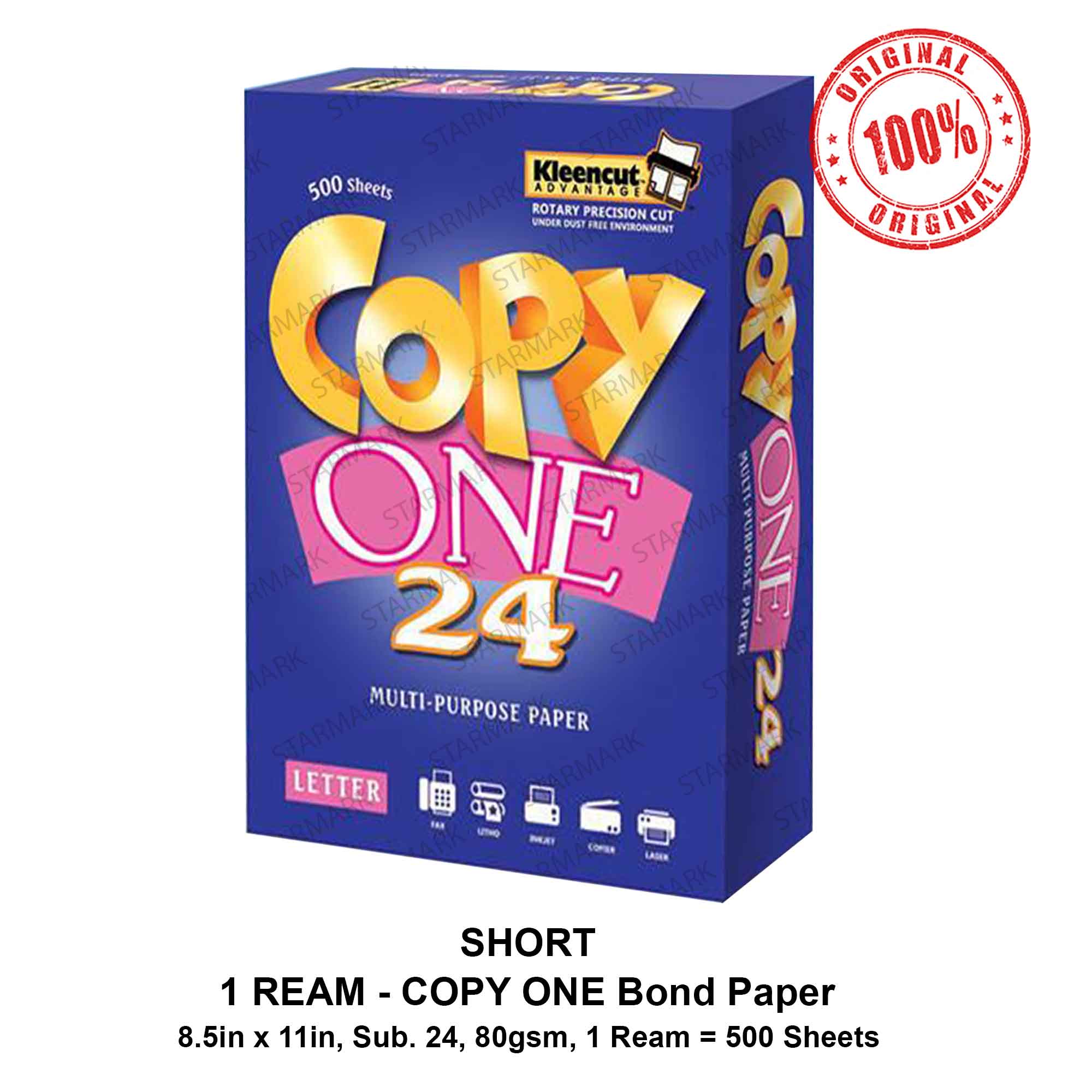 Copy One Bond Paper Short 80gsm Substance 24 Copy Paper Papers - Short ...