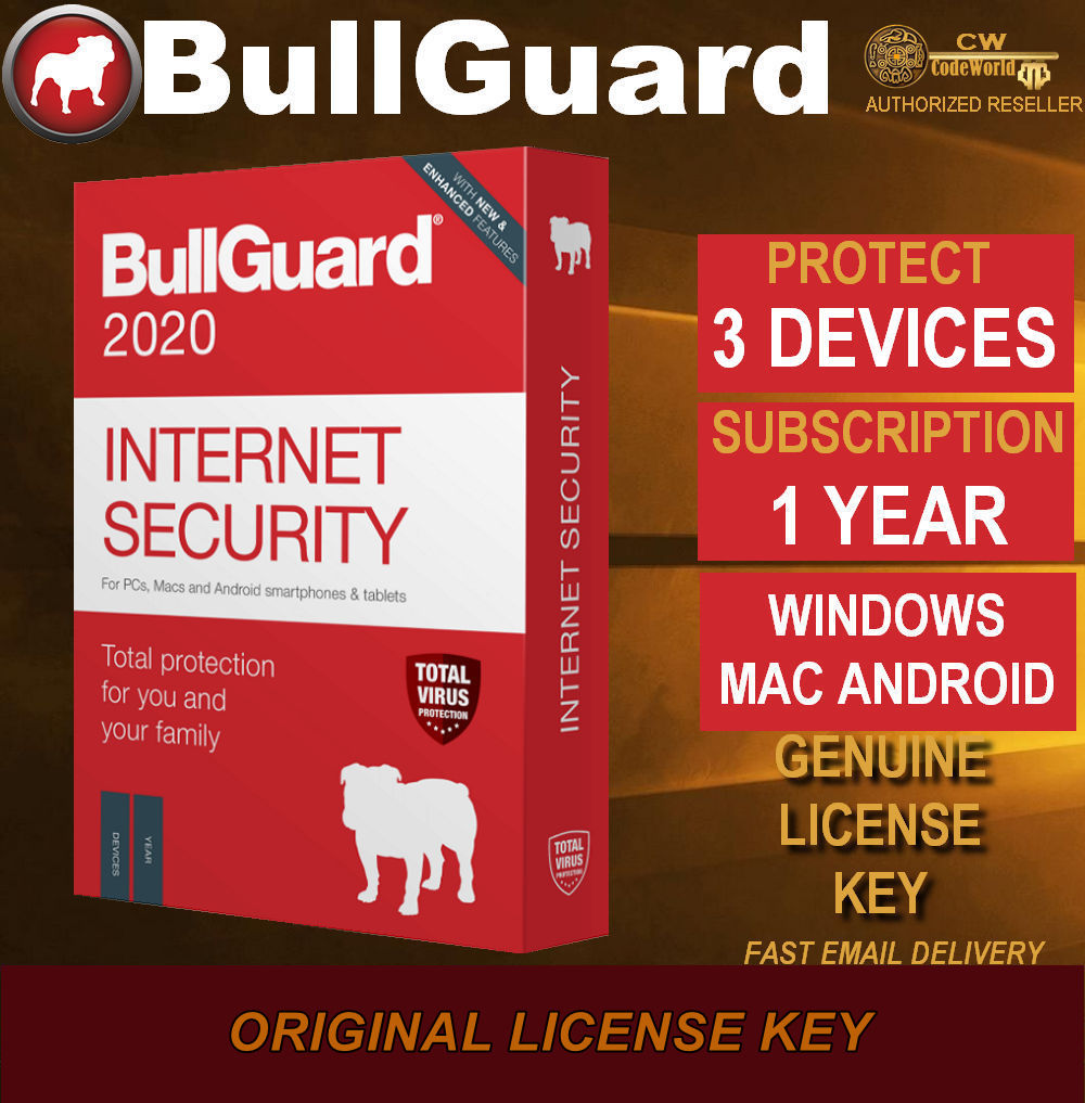 BULLGUARD INTERNET SECURITY 2023 3DEVICE-1YEAR ANTIVIRUS GENUINE ...