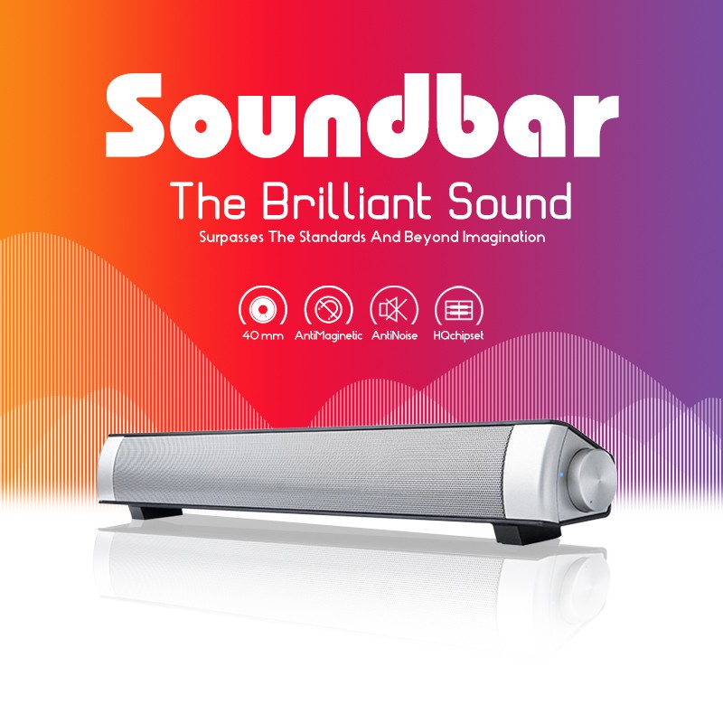 LP08 Bluetooth Speaker Soundbar Slim Stereo Sound Subwoofer