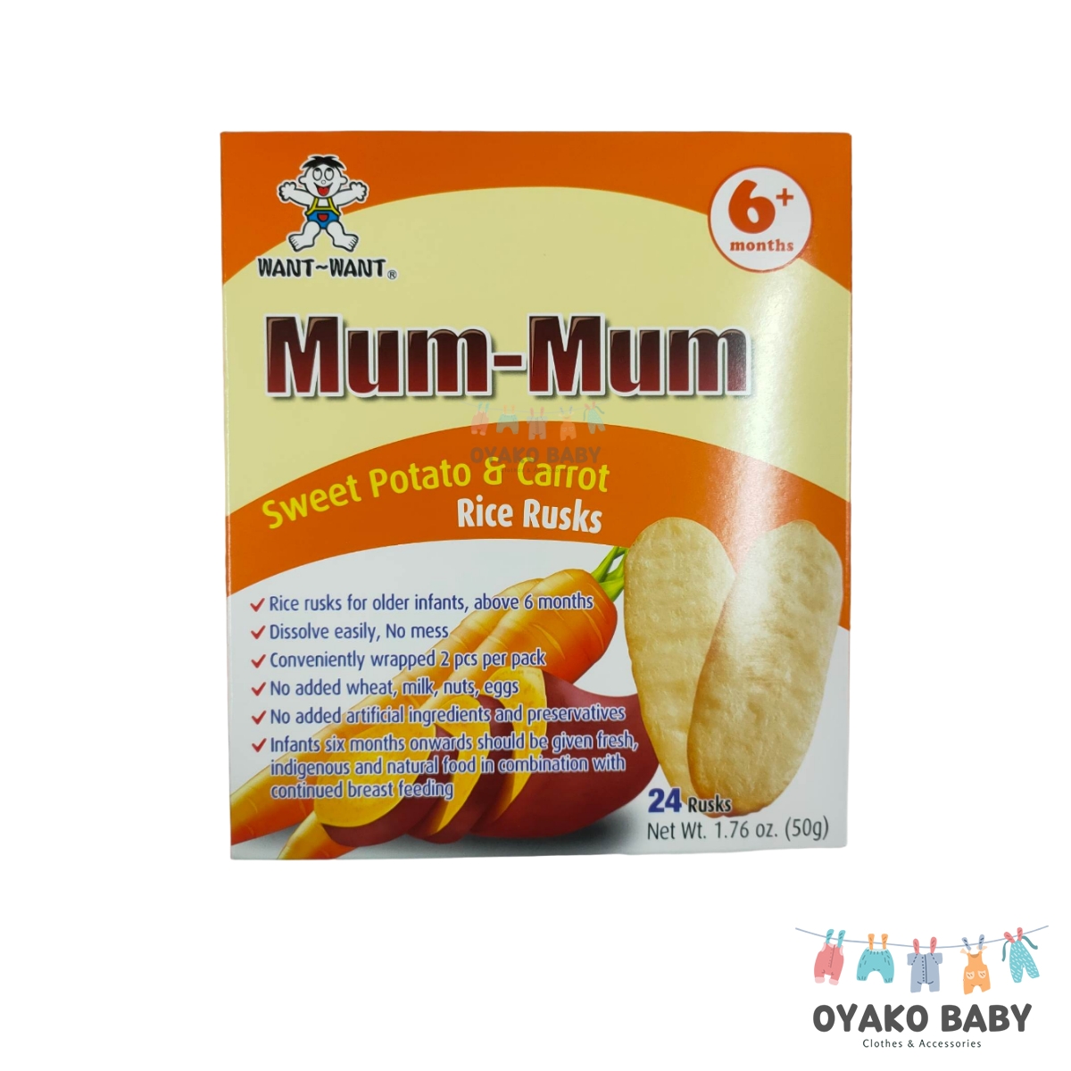 Oyako baby Baby Mum Mum Organic Rice Biscuits Baby Snacks ( Apple