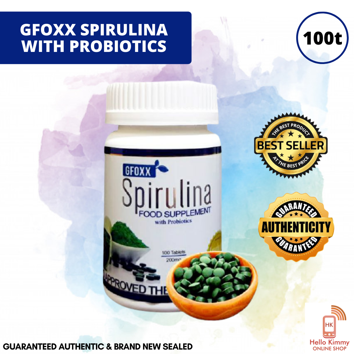 ORIGINAL GFOXX SPIRULINA + PROBIOTICS (FDA and HALAL Certified 100
