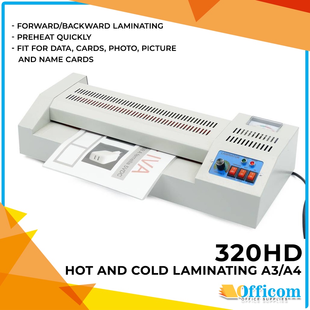 320 Hd Laminator A3 A4 Hotcoldreverse Officom Laminating Machine