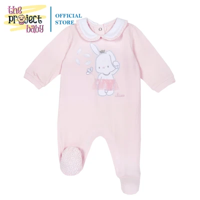 Chicc Pink jumpsuit with bunny baby sleepsuit overall romper onesie frogsuit for Girl Newborn