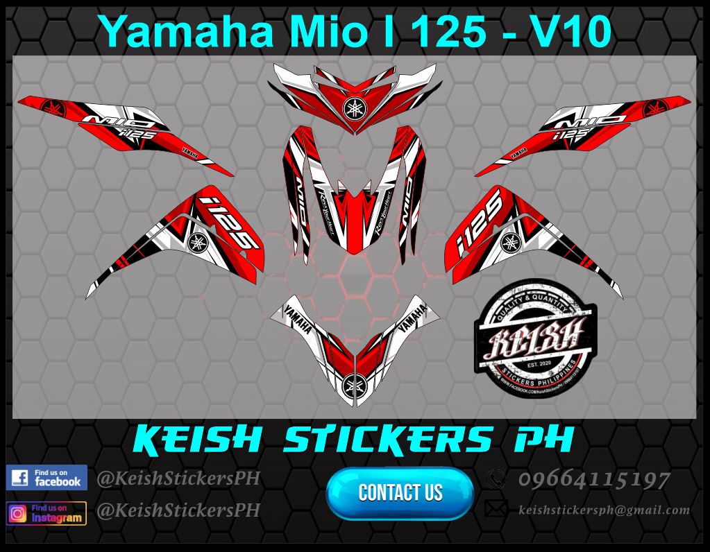 YAMAHA Mio I 125 Decal Kit - V10 | Lazada PH