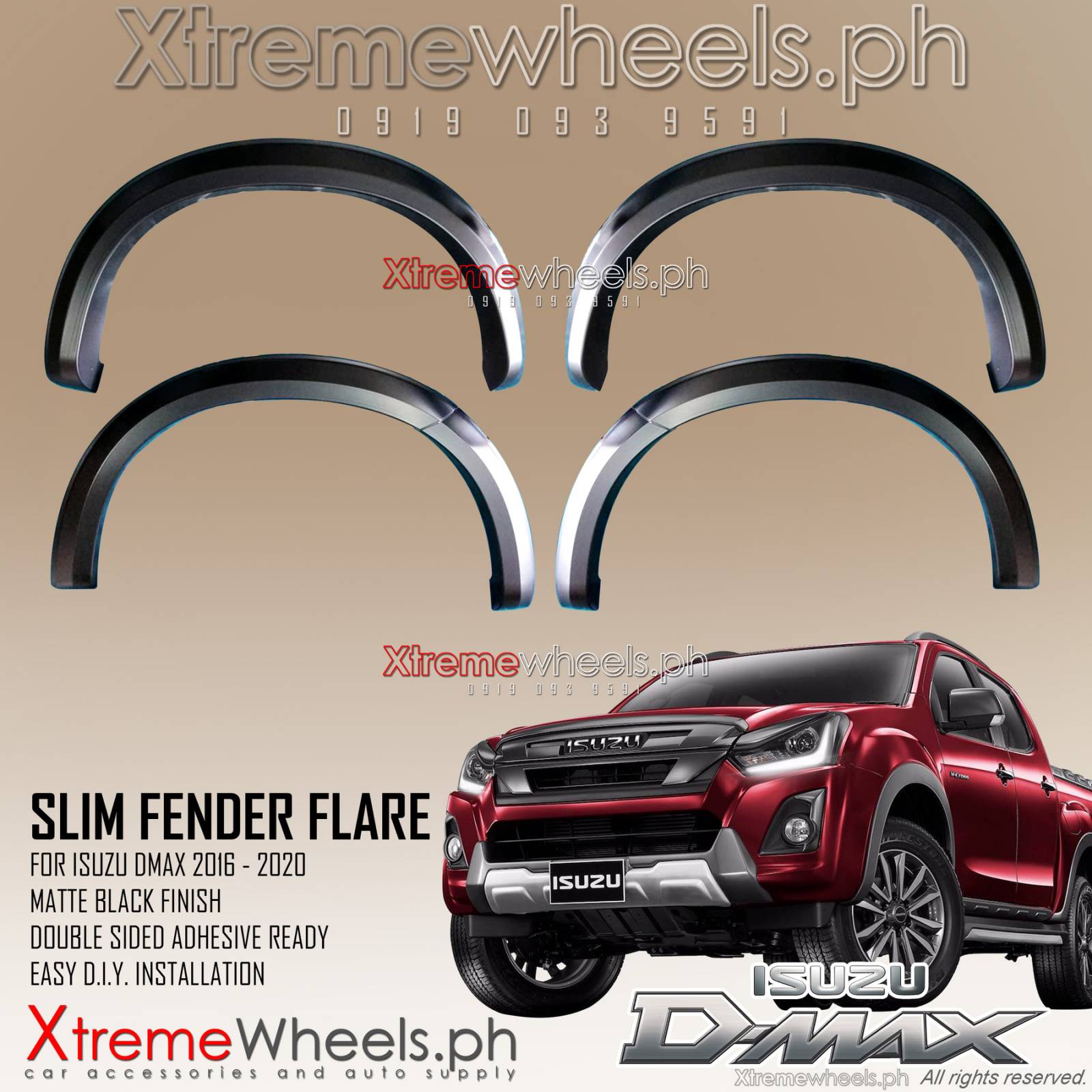 Isuzu Dmax 20152020 3inch Slim Fender Flare Raptor type Designed