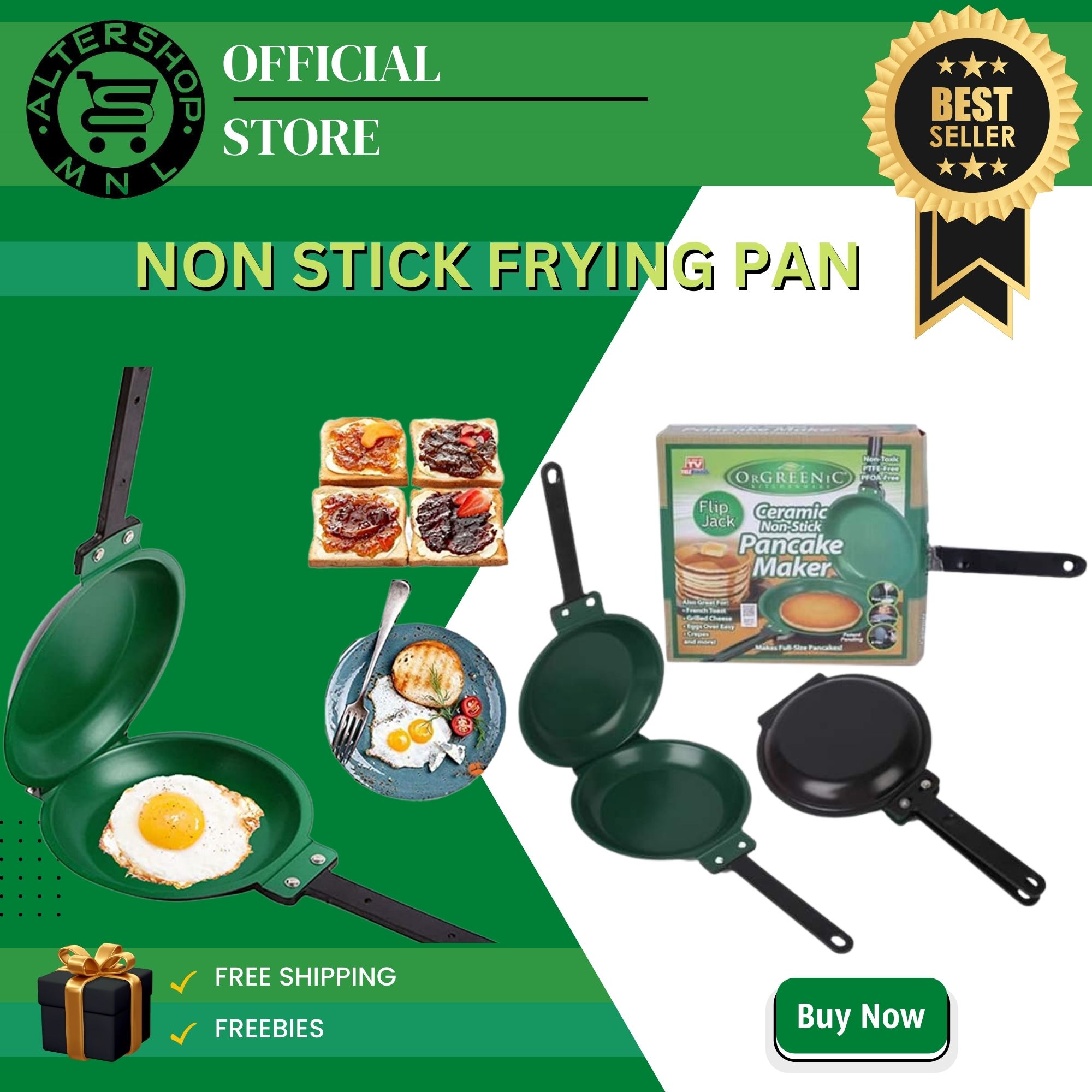 7.6in Double Side Pancake Pan, Non-stick Flip Egg Frying Pan Omlette Maker  Skillet for Gas Stove