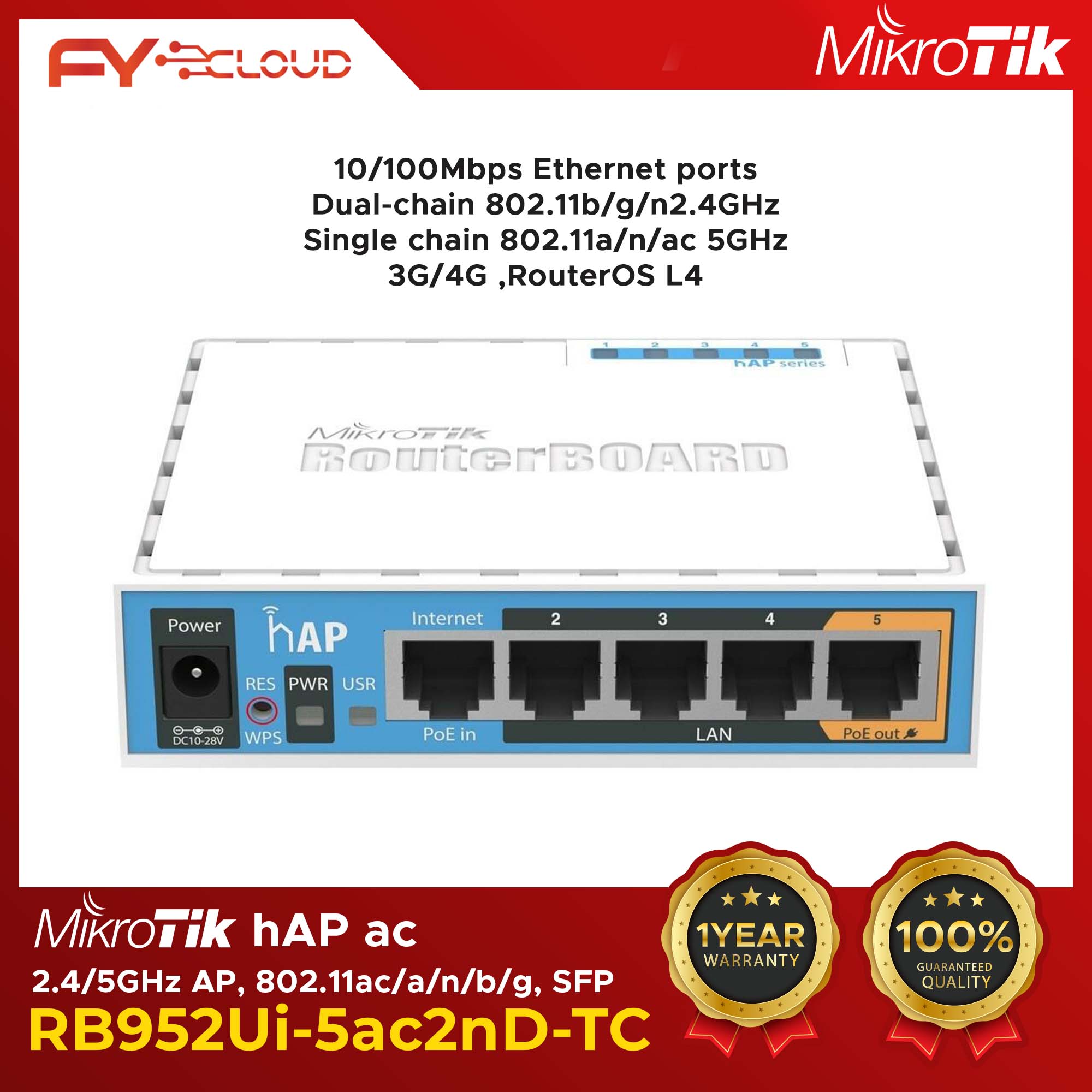 Mikrotik | Router |hAP ac (RB962UiGS-5HacT2HnT)|hap ac|hAP AC|Bandwidth ...